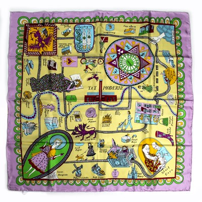 Lot 892 - Grayson Perry (b.1960) Tat Moderne silk scarf,...