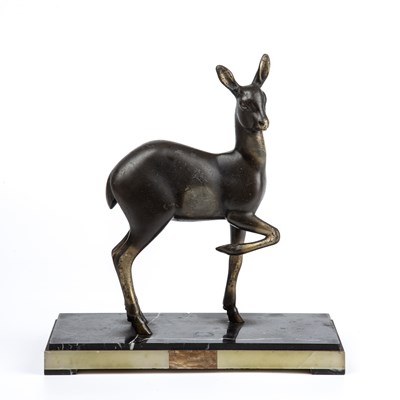 Lot 769 - Art Deco Model of a fawn, circa 1920 cast...