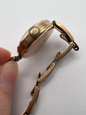 Lot 221 - A lady's 9ct gold cased bracelet watch by...