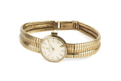 Lot 224 - A lady's 9ct gold bracelet watch by Omega, the...