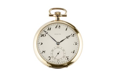 Lot 201 - A 9ct gold open face pocket watch by Zenith,...