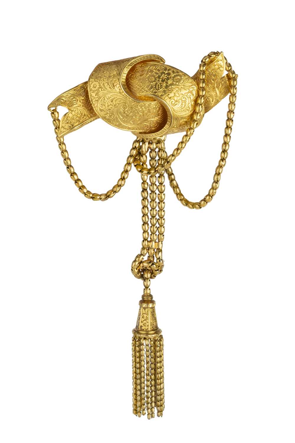 Lot 23 - A Victorian knot brooch, modelled as a...