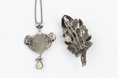 Lot 160 - An Arts and Crafts blister pearl pendant,...