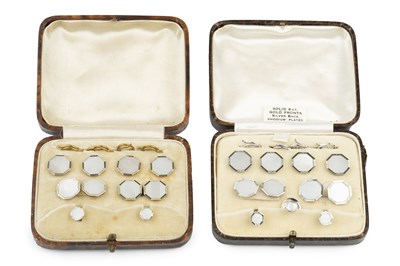 Lot 91 - Two mother of pearl gentleman's dress sets,...