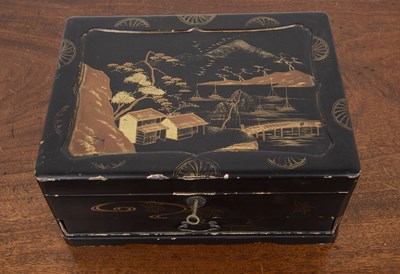 Lot 296 - Group of Satsuma and a Japanese lacquer box to...