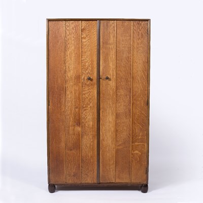 Lot 793 - Heals Wardrobe, circa 1920 oak, adaptable four...