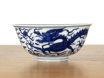 Lot 80 - Blue and white porcelain bowl Chinese painted...