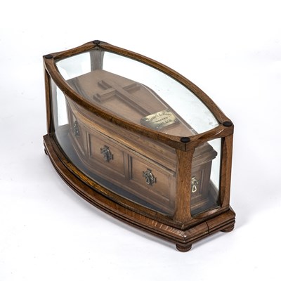 Lot 128 - A Victorian oak model display coffin for...