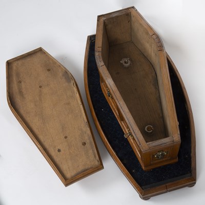 Lot 128 - A Victorian oak model display coffin for...