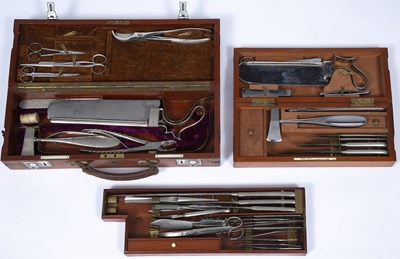 Lot 129 - A Victorian cased set of surgeons instruments...
