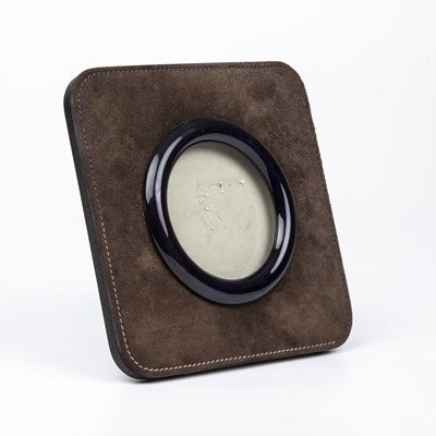 Lot 779 - Dunhill Photograph frame brown suede, in a...