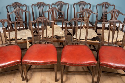 Lot 225 - A set of four Georgian dining chairs with...