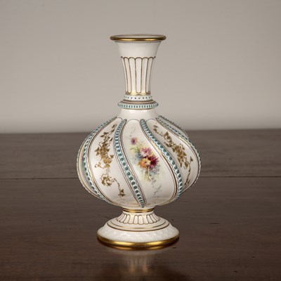 Lot 182 - Royal Worcester porcelain vase the body of...