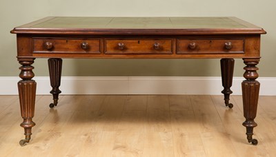 Lot 150 - A William VI mahogany library table with a...