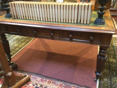 Lot 150 - A William VI mahogany library table with a...