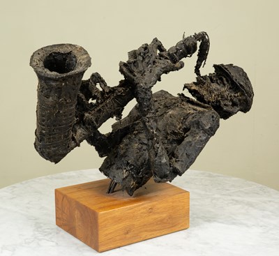 Lot 149 - A large saxophonist musician sculpture on a...