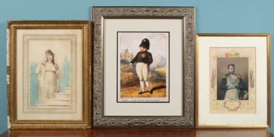 Lot 47 - Two framed pictures of Napoleon Bonaparte, one...