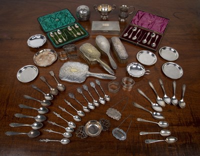 Lot 218 - Collection of silver and silver plated ware...