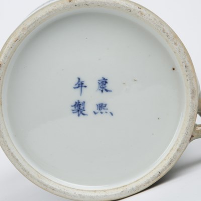 Lot 77 - A Chinese porcelain tankard with enamelled...