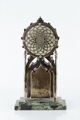 Lot 583 - An early Victorian silver mantel clock, the...