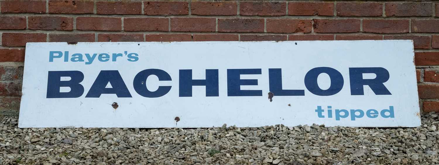 Lot 1231 - A large vintage 'Player's Bachelor Tipped' blue and white metal sign