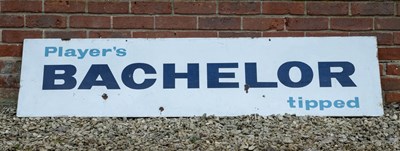 Lot 1231 - A large vintage 'Player's Bachelor Tipped' blue and white metal sign