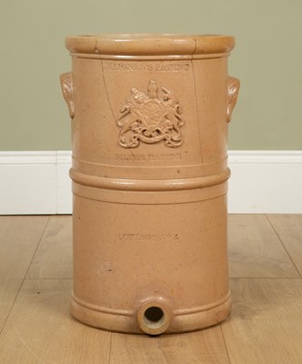 Lot 192 - A 19th century stoneware cylindrical water...