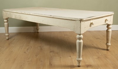 Lot 196 - A large Victorian Country House kitchen table...