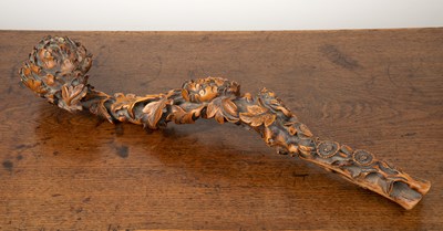 Lot 381 - Carved wood ruyi Chinese, 19th/ early 20th...