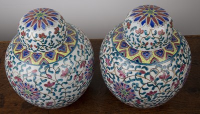 Lot 65 - Pair of ginger jars and covers Chinese, 20th...