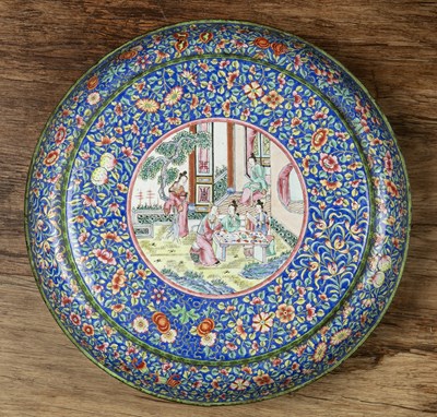 Lot 67 - Large Canton enamel hors d'oeuvre set Chinese,...