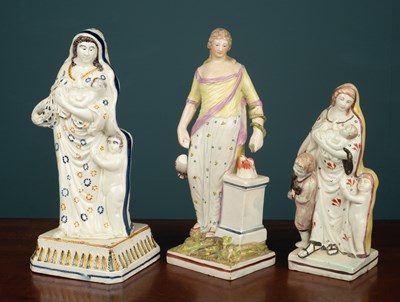 Lot 36 - A group of three late 18th/early 19th century Staffordshire figures
