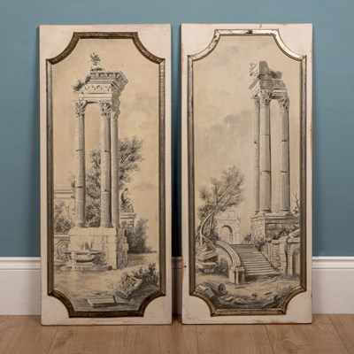 Lot 161 - A pair of Italian mid 20th century painted panels