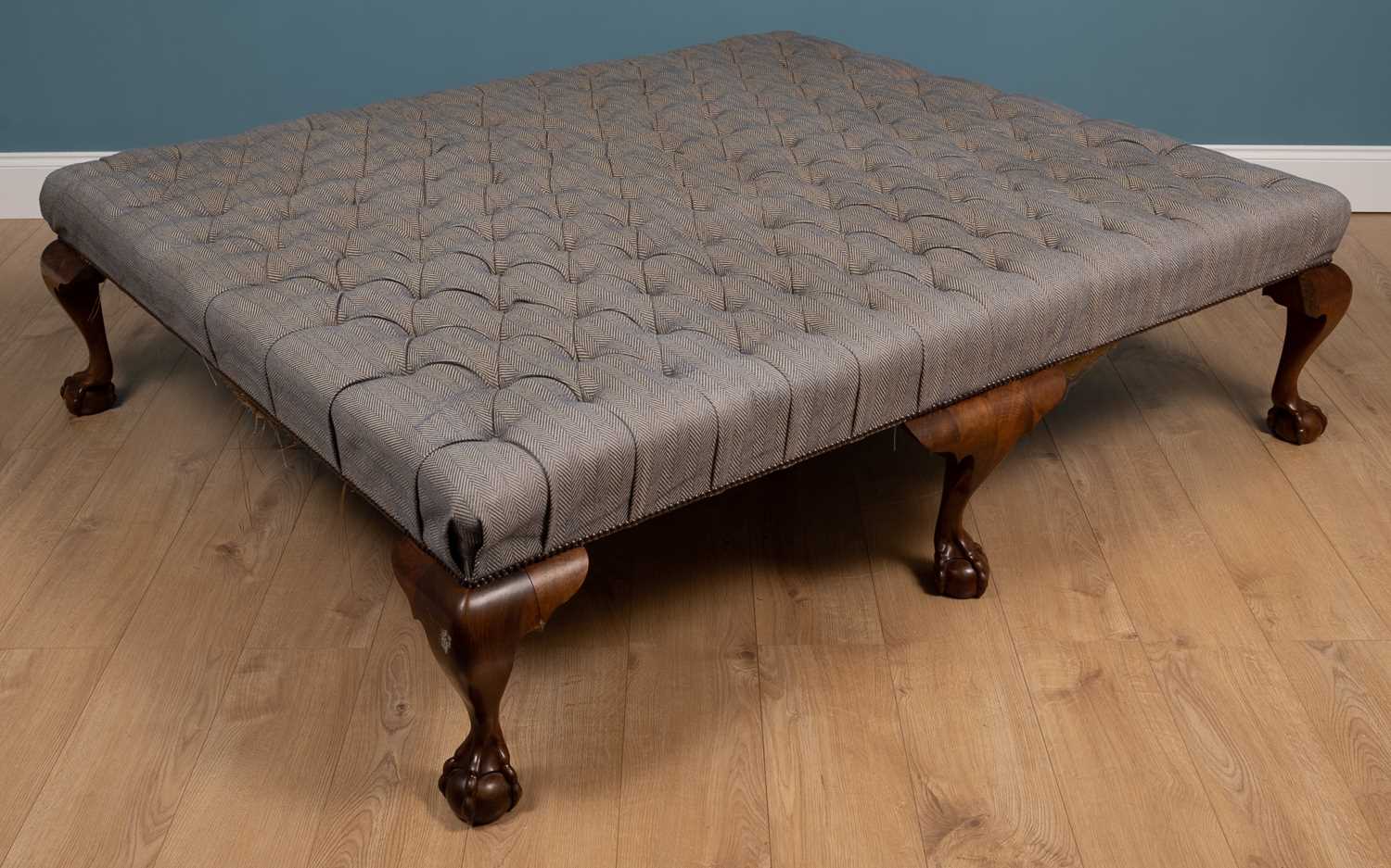 Lot 36 - A large Country House button upholstered stool