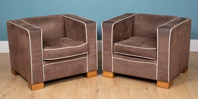 Lot 138 - A pair of Linley Art Deco-style armchairs