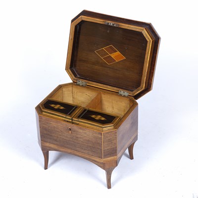 Lot 114 - An early 19th century rosewood tea caddy...