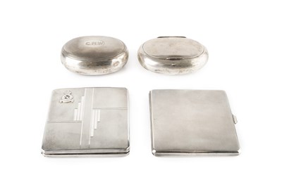 Lot 603 - A silver cigarette case, with engine turned...