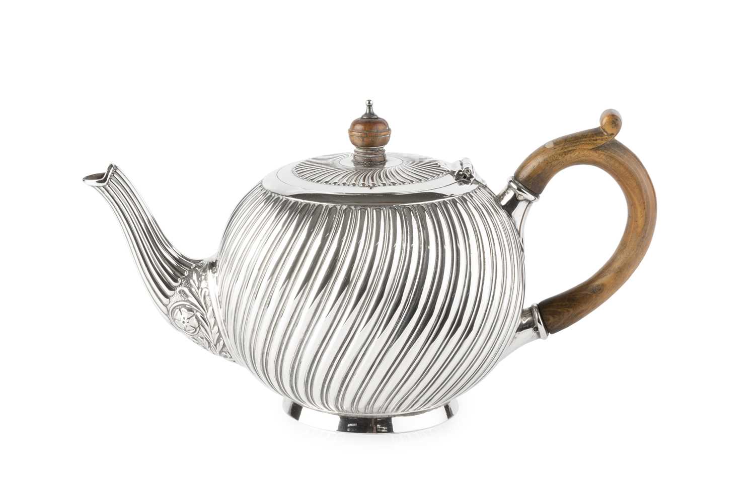Lot 608 A late Victorian silver teapot, of globular