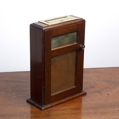 Lot 41 - Mahogany and brass fronted ballot/vote box ...