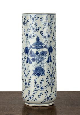 Lot 44 - Blue and white porcelain sleeve vase Chinese,...