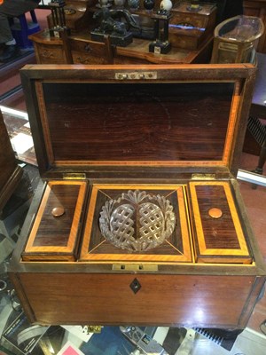 Lot 96 - A 19th century rosewood and satinwood...