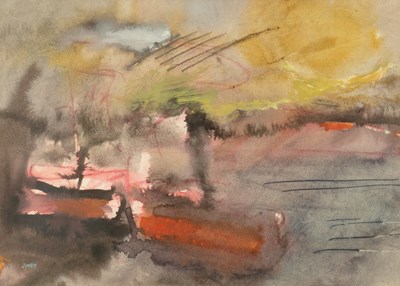 Lot 12 - Heskel Joory (1925-2015) Boats at a Jetty,...