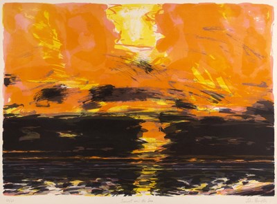 Lot 74 - John Houston (1930-2008) Sunset over the Sea...