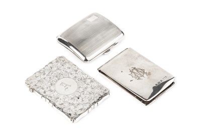 Lot 510 - A late Victorian silver card case, of shaped...