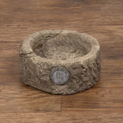 Lot 19 - Rough hewn stone trough with label stating...