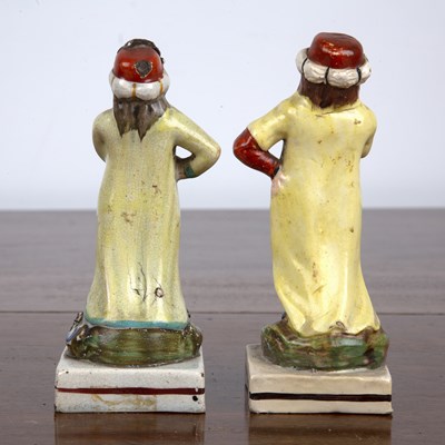 Lot 306 - Pair of creamware figures 19th Century, each...