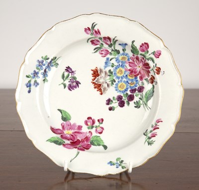 Lot 311 - Porcelain plate, probably Worcester circa 1780,...