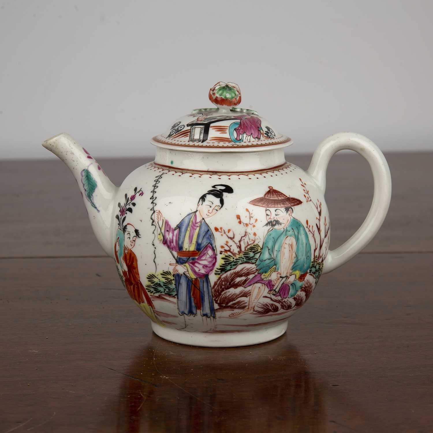 Lot 310 - Porcelain teapot, probably Worcester circa...