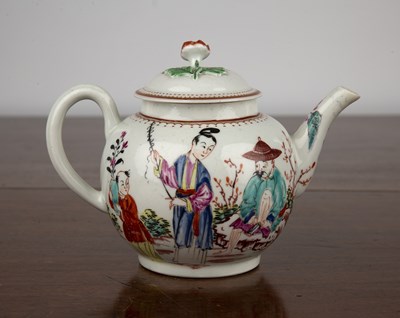 Lot 310 - Porcelain teapot, probably Worcester circa...