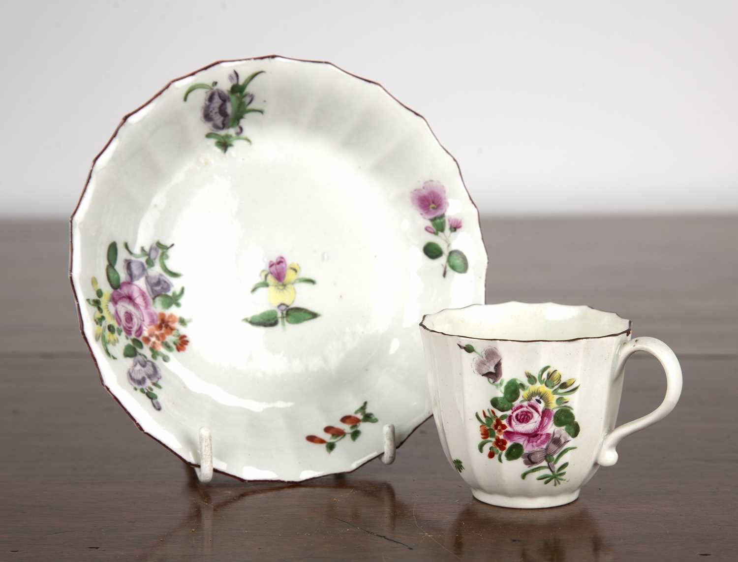 Lot 313 - Worcester coffee cup and saucer circa 1770,